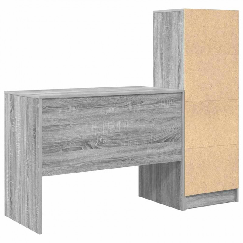 Biurko z szufladą 2 pcs Szary Sonoma