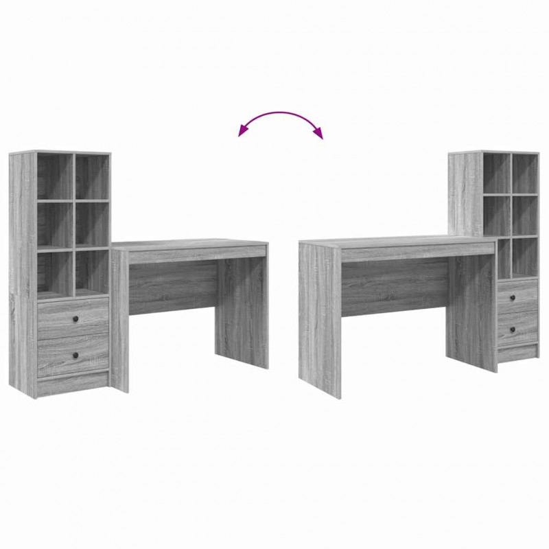 Biurko z szufladą 2 pcs Szary Sonoma
