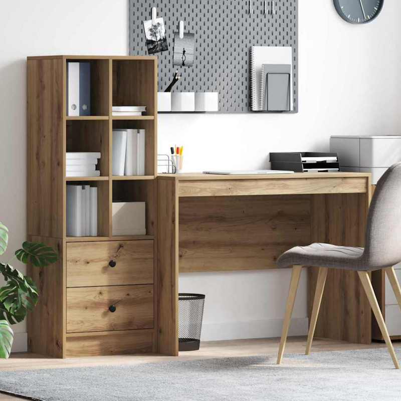 Biurko z szufladą 2 pcs Dąb rzemieślniczy
