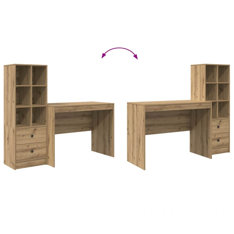 Biurko z szufladą 2 pcs Dąb rzemieślniczy