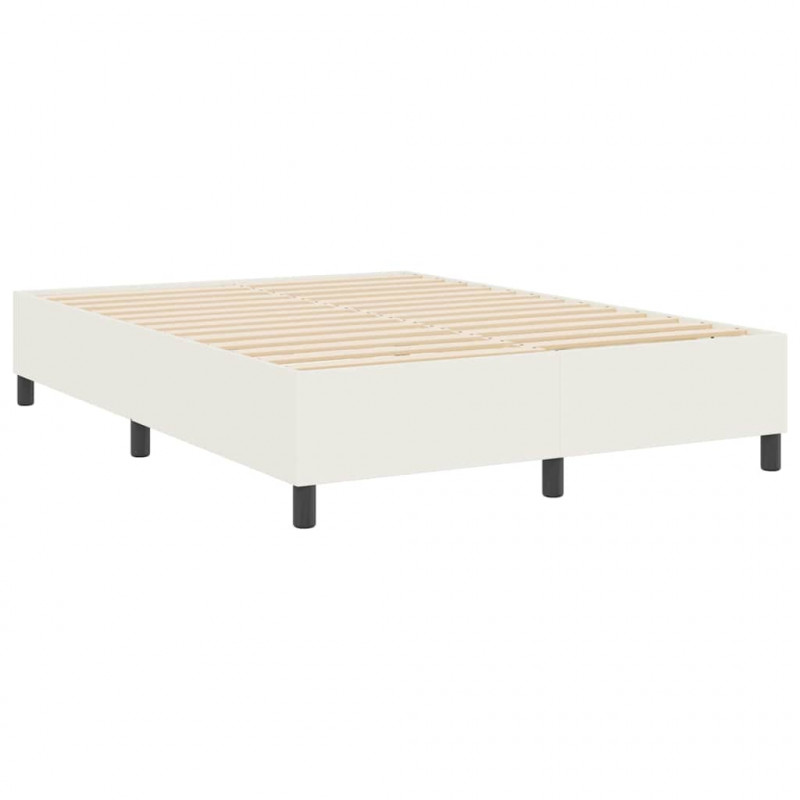 Rama łóżka platformy Kremowy 140 x 190 cm Tkanina sztruksowa