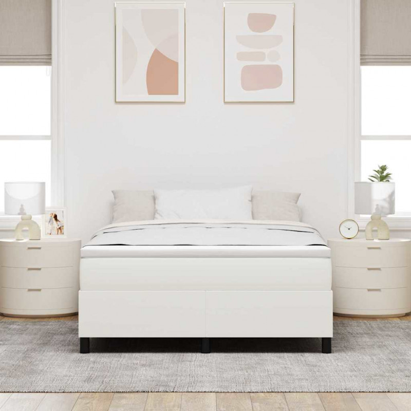 Rama łóżka platformy Kremowy 160 x 200 cm Tkanina sztruksowa