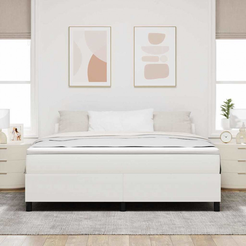Rama łóżka platformy Kremowy 180 x 200 cm Tkanina sztruksowa