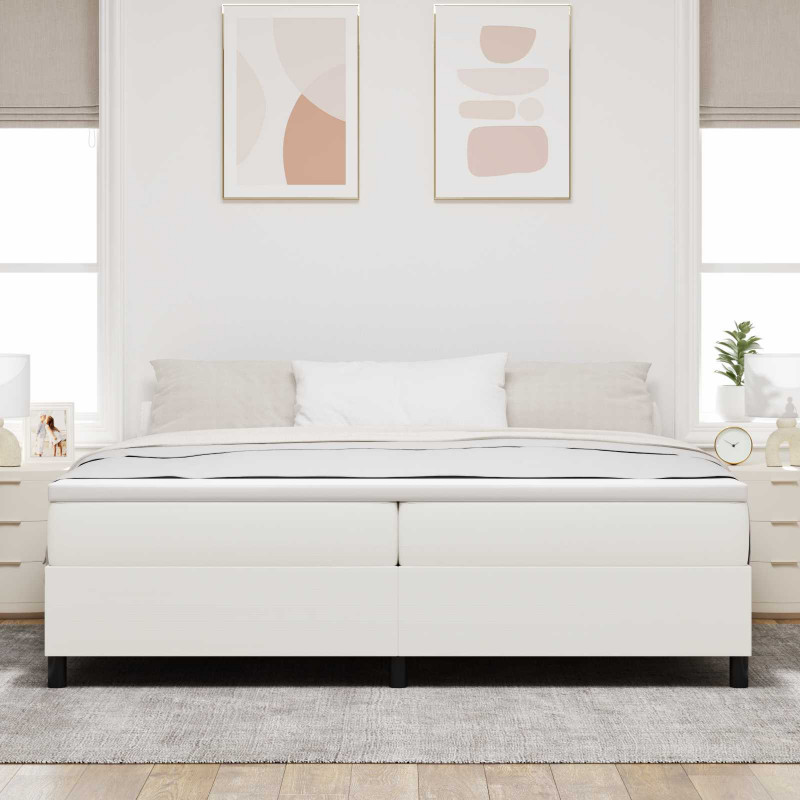 Rama łóżka platformy Kremowy 200 x 200 cm Tkanina sztruksowa