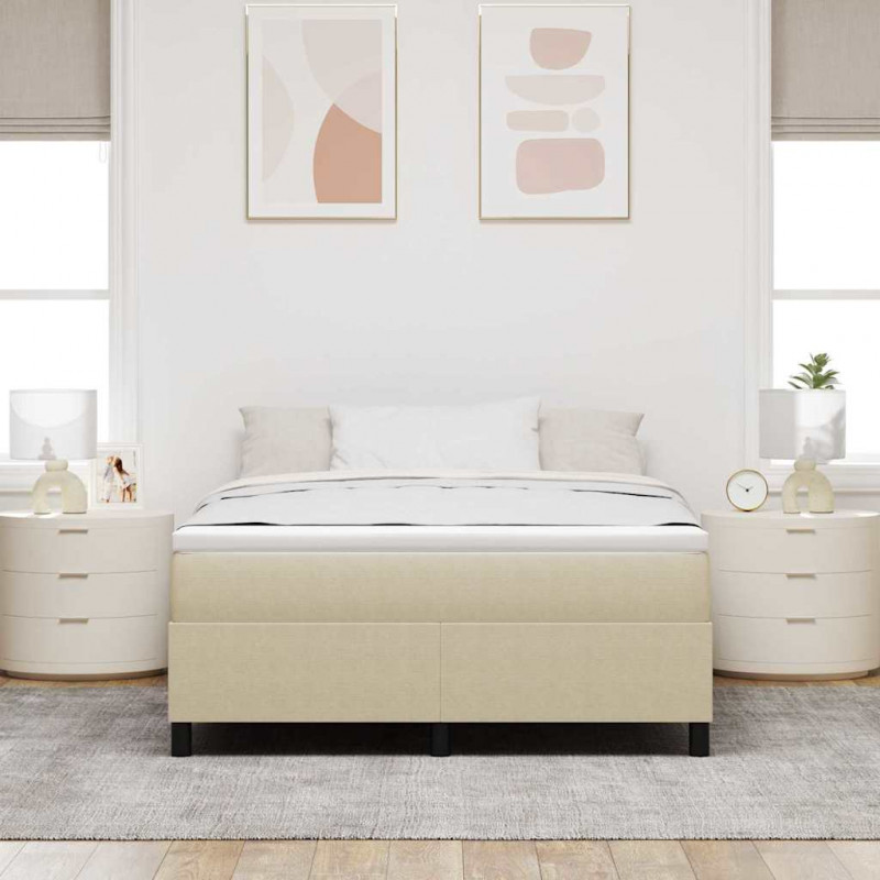Łóżko sprężynowe Jasnoszary i biały. 140 x 200 cm