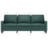 Sofa 3-osobowa, ciemnozielony, 180 cm, obita aksamitem