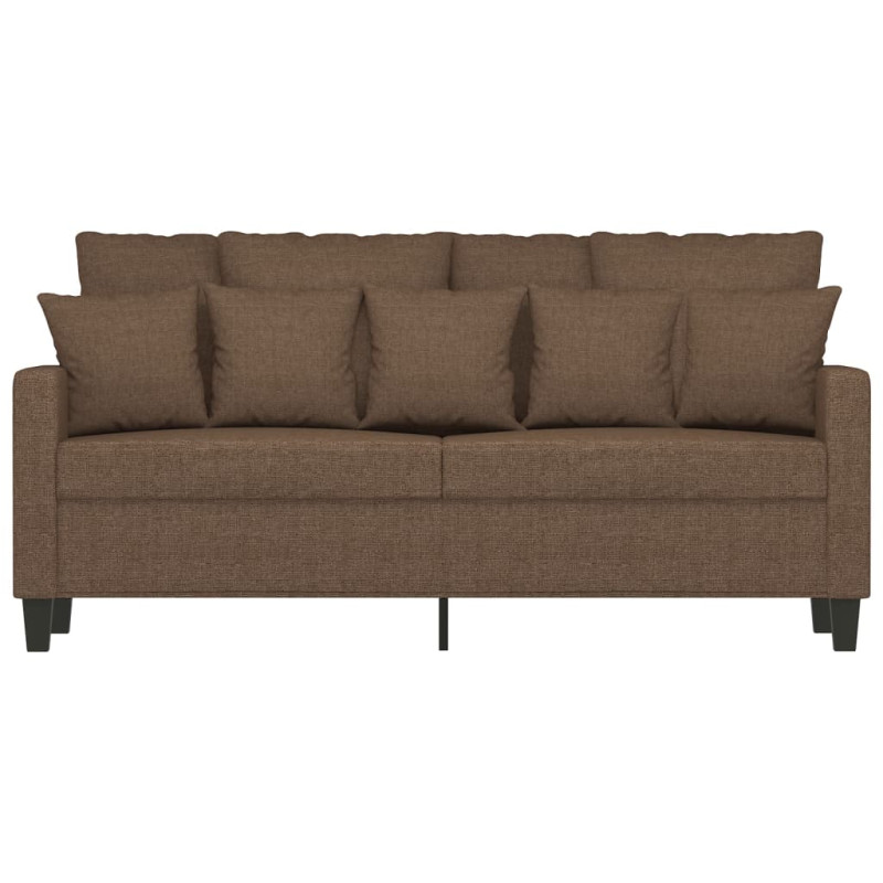 Sofa 2-osobowa, brązowa, 140 cm, tapicerowana tkaniną