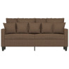 Sofa 2-osobowa, brązowa, 140 cm, tapicerowana tkaniną