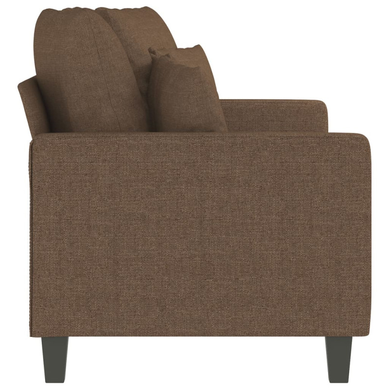 Sofa 2-osobowa, brązowa, 140 cm, tapicerowana tkaniną