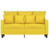 Sofa 2-osobowa, jasnożółta, 120 cm, tapicerowana tkaniną