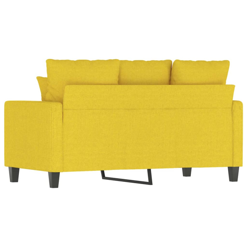 Sofa 2-osobowa, jasnożółta, 120 cm, tapicerowana tkaniną