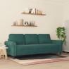 Sofa 3-osobowa, ciemnozielony, 180 cm, obita aksamitem