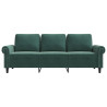 Sofa 3-osobowa, ciemnozielony, 180 cm, obita aksamitem