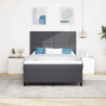 Łóżko sprężynowe Z zagłówkiem Ciemnoszary i biały 140 x 200 cm