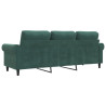 Sofa 3-osobowa, ciemnozielony, 180 cm, obita aksamitem