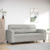 Sofa 2-osobowa, jasnoszary, 140 cm, tapicerowana mikrofibrą