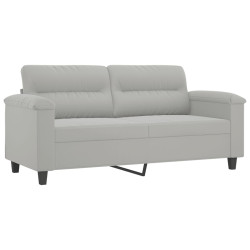 Sofa 2-osobowa, jasnoszary, 140 cm, tapicerowana mikrofibrą
