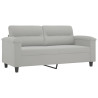 Sofa 2-osobowa, jasnoszary, 140 cm, tapicerowana mikrofibrą
