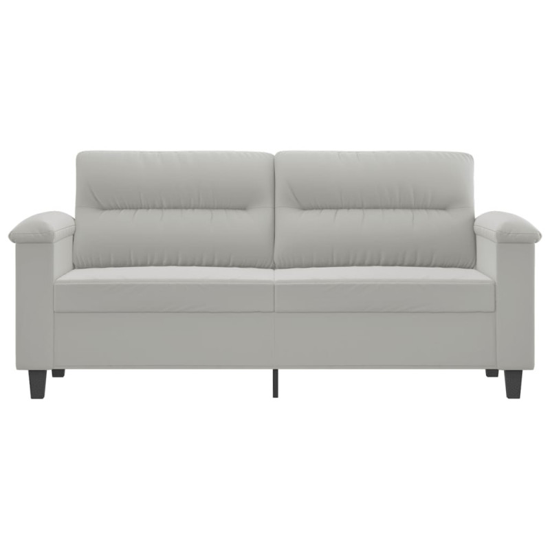 Sofa 2-osobowa, jasnoszary, 140 cm, tapicerowana mikrofibrą