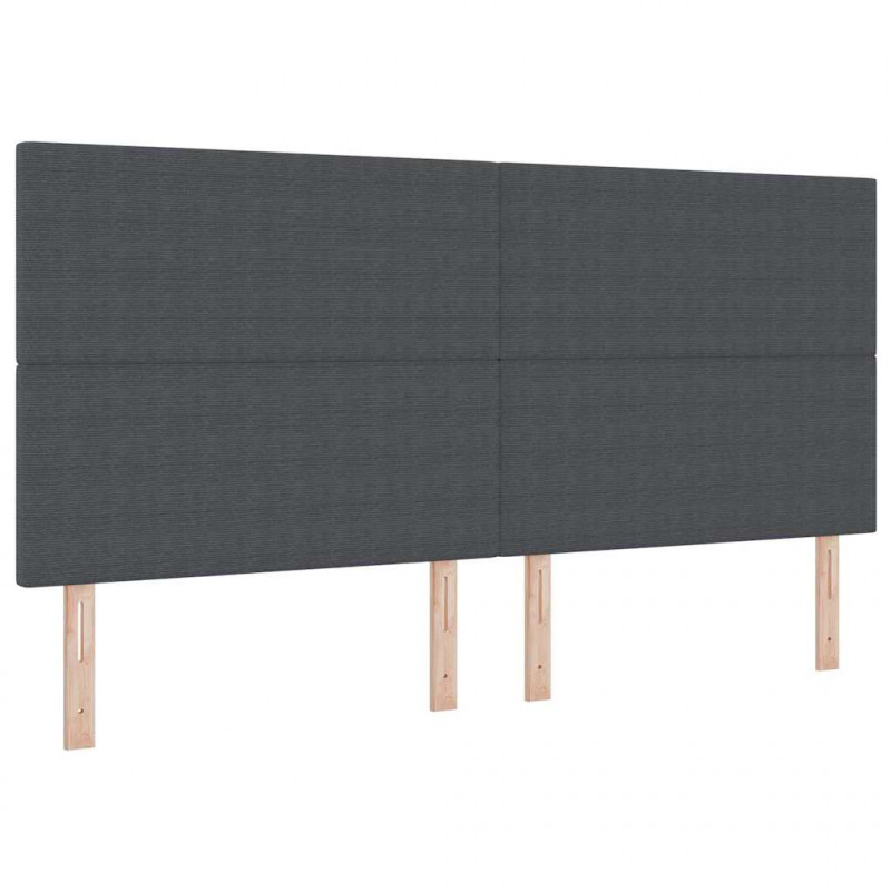 Łóżko sprężynowe Z zagłówkiem Ciemnoszary i biały 200 x 200 cm