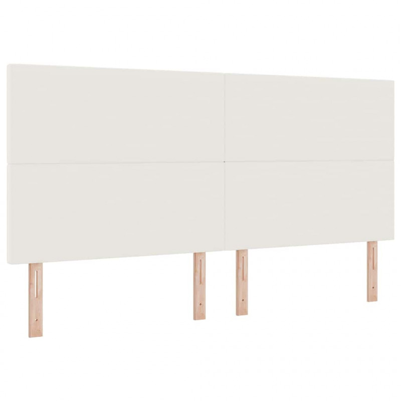 Łóżko sprężynowe Z zagłówkiem Kremowy i Biały 200 x 200 cm