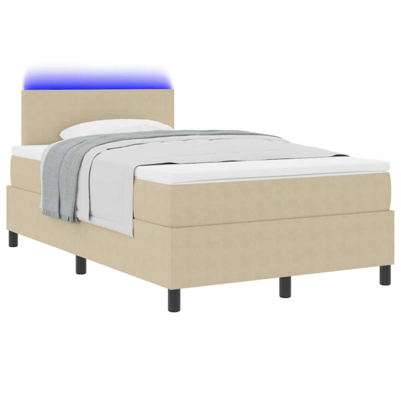 Łóżko z sprężyną LED Jasnoszary i biały. 120 x 190 cm