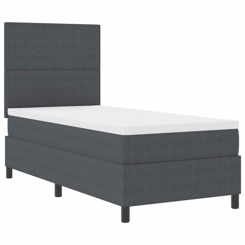 Łóżko z sprężyną LED Ciemnoszary i biały 90 x 190 cm