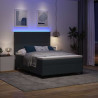 Łóżko z sprężyną LED Ciemnoszary i biały 140 x 190 cm