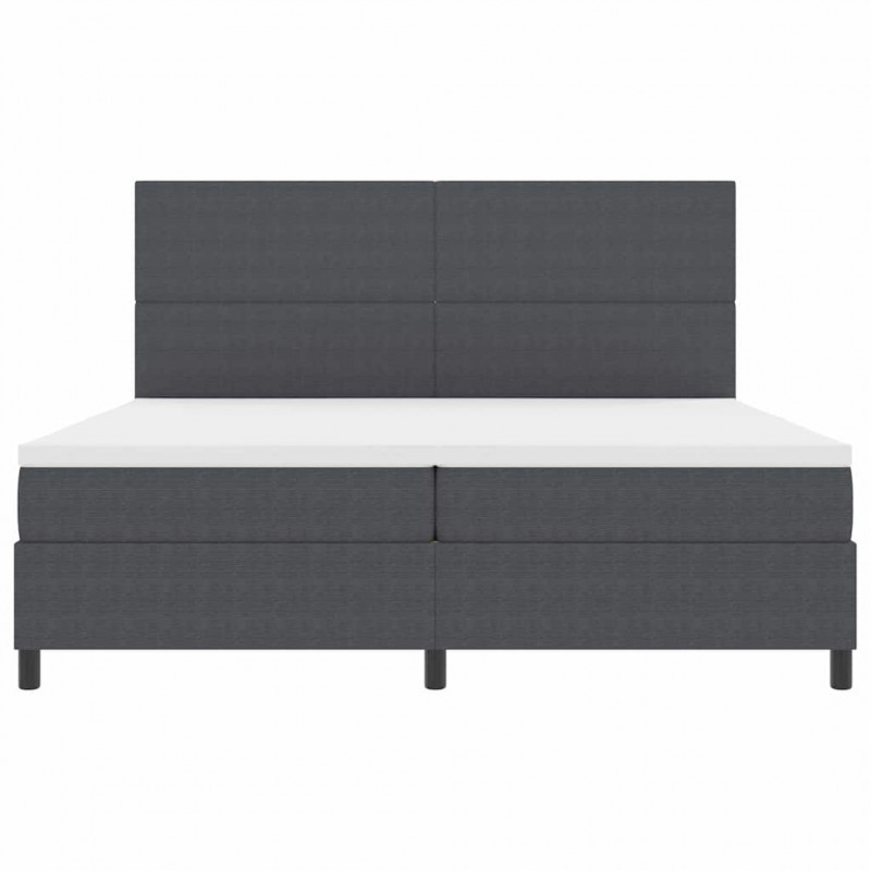 Łóżko z sprężyną LED Ciemnoszary i biały 200 x 200 cm