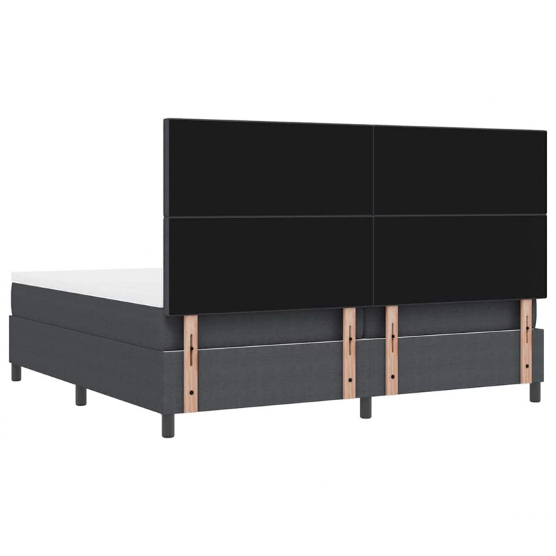 Łóżko z sprężyną LED Ciemnoszary i biały 200 x 200 cm