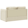 Sofa podłogowa 2-w-1, kremowa, 112x174x55 cm, sztuczna skóra