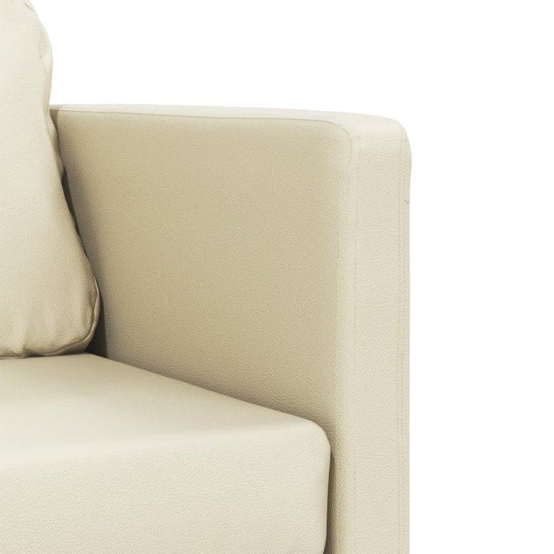 Sofa podłogowa 2-w-1, kremowa, 112x174x55 cm, sztuczna skóra
