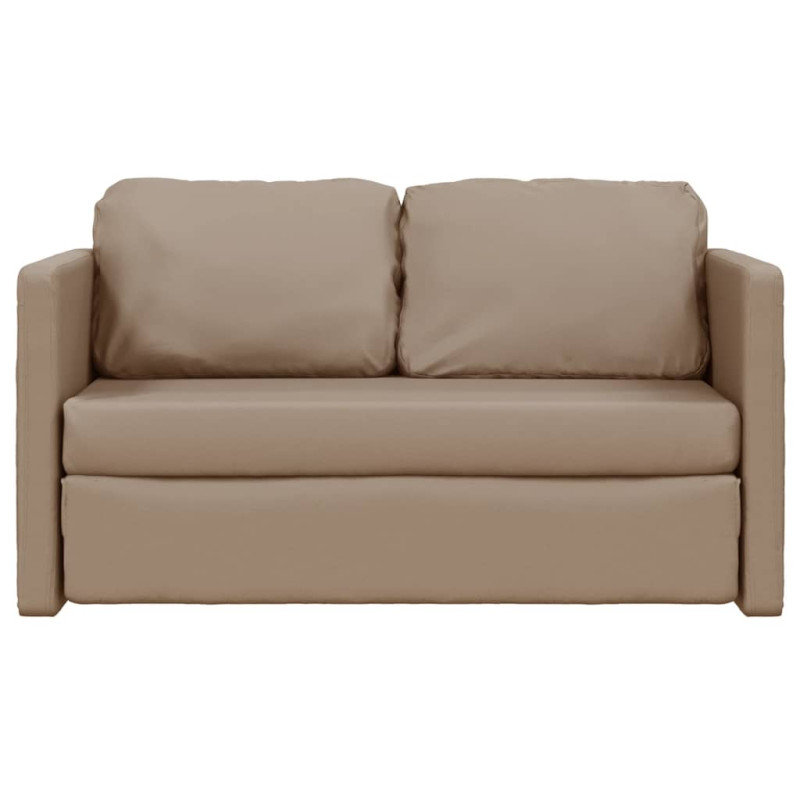 Sofa podłogowa 2-w-1, cappuccino, 112x174x55 cm, sztuczna skóra