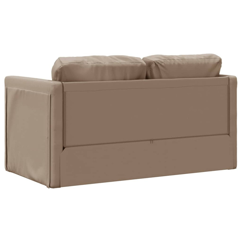 Sofa podłogowa 2-w-1, cappuccino, 112x174x55 cm, sztuczna skóra