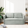 Sofa podłogowa 2-w-1, jasnoszara, 122x204x55 cm, aksamit
