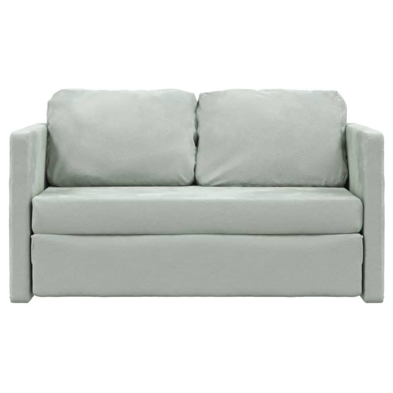 Sofa podłogowa 2-w-1, jasnoszara, 122x204x55 cm, aksamit
