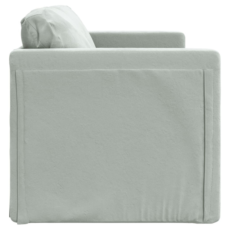 Sofa podłogowa 2-w-1, jasnoszara, 122x204x55 cm, aksamit