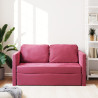 Sofa podłogowa 2-w-1, winna czerwień, 122x204x55 cm, aksamit