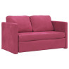 Sofa podłogowa 2-w-1, winna czerwień, 122x204x55 cm, aksamit