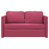 Sofa podłogowa 2-w-1, winna czerwień, 122x204x55 cm, aksamit