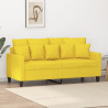 Sofa 2-osobowa, jasnożółta, 140 cm, tapicerowana tkaniną