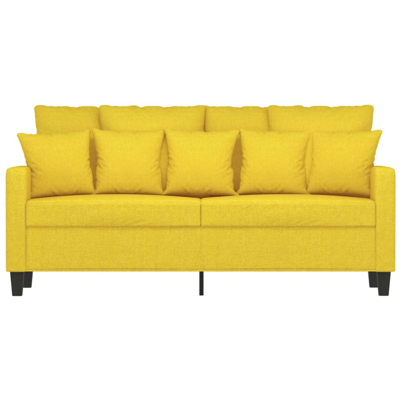 Sofa 2-osobowa, jasnożółta, 140 cm, tapicerowana tkaniną