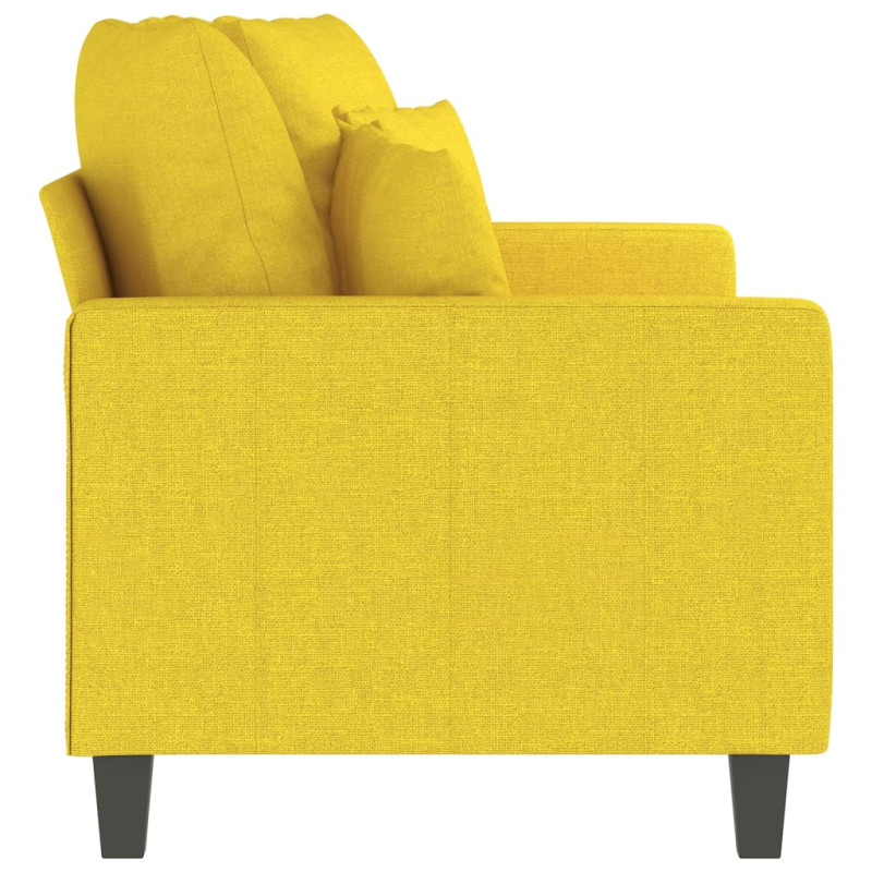 Sofa 2-osobowa, jasnożółta, 140 cm, tapicerowana tkaniną