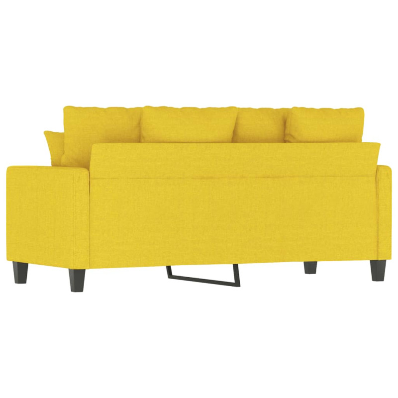 Sofa 2-osobowa, jasnożółta, 140 cm, tapicerowana tkaniną