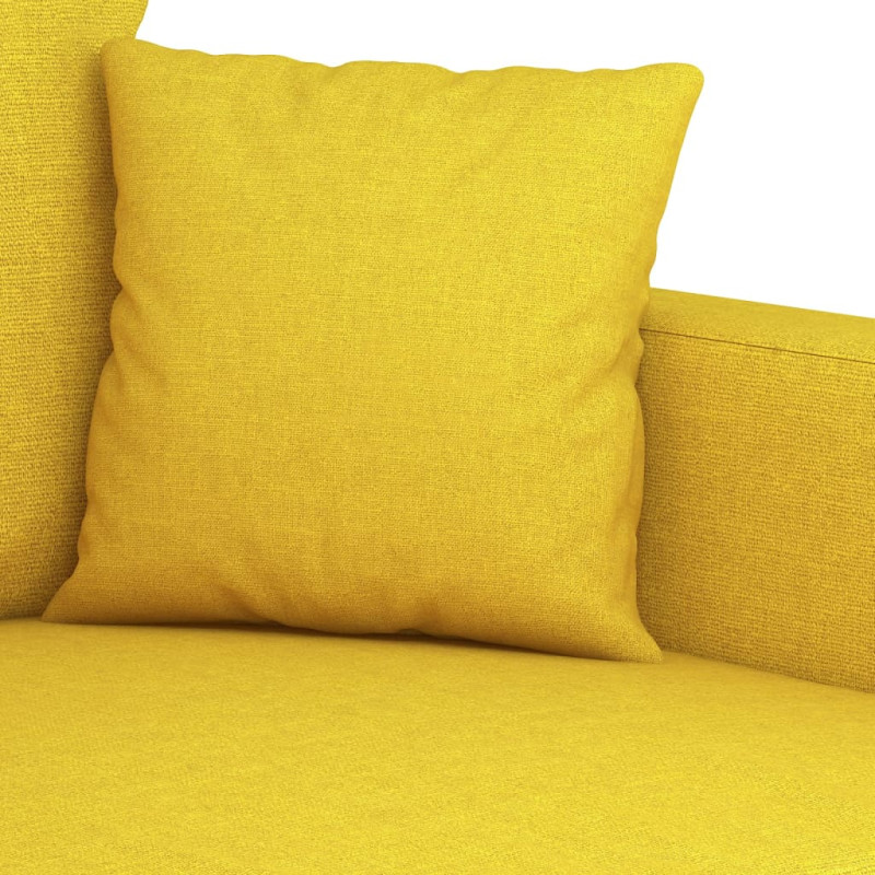 Sofa 2-osobowa, jasnożółta, 140 cm, tapicerowana tkaniną