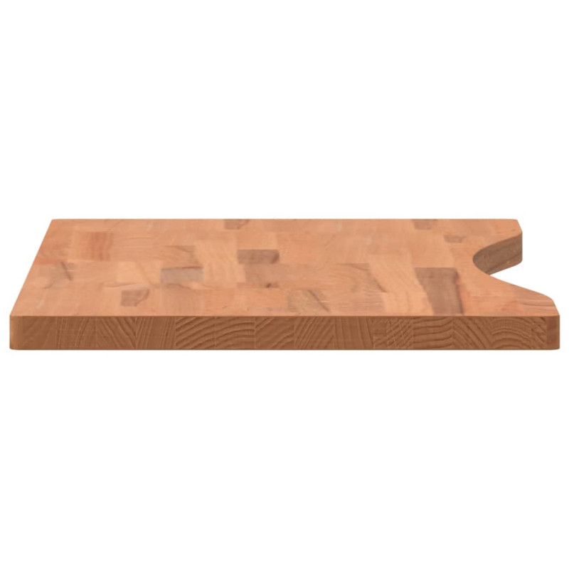 Blat do biurka, 80x(36-40)x2,5 cm, lite drewno bukowe