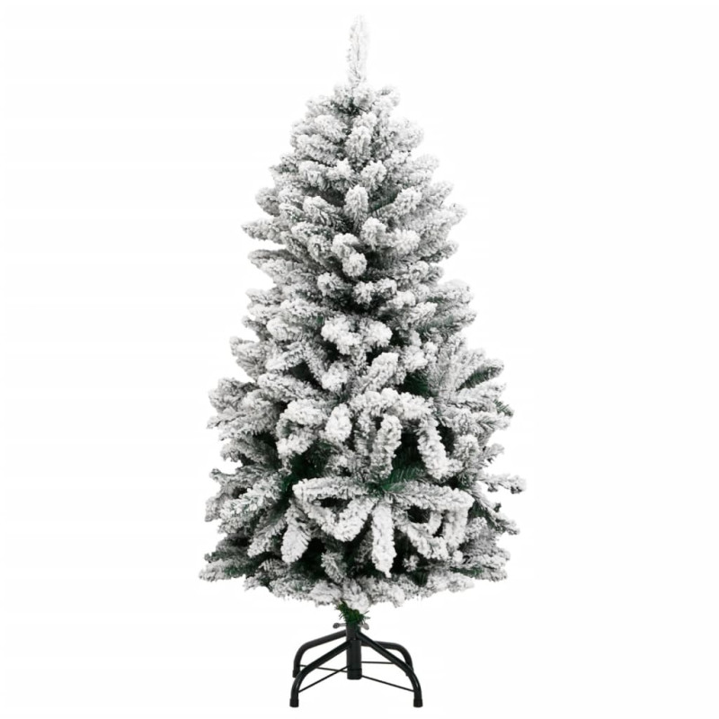 Sztuczna choinka na zawiasach, 150 lampek LED i bombki, 120 cm