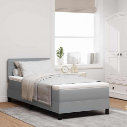 Łóżko sprężynowe z materacem Jasnoszary 90 x 190 cm tkanina