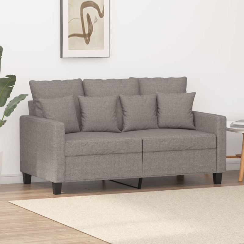 Sofa 2-osobowa, kolor taupe, 120 cm, tapicerowana tkaniną