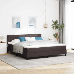 Łóżko sprężynowe z materacem Ciemny brąz 180 x 200 cm tkanina
